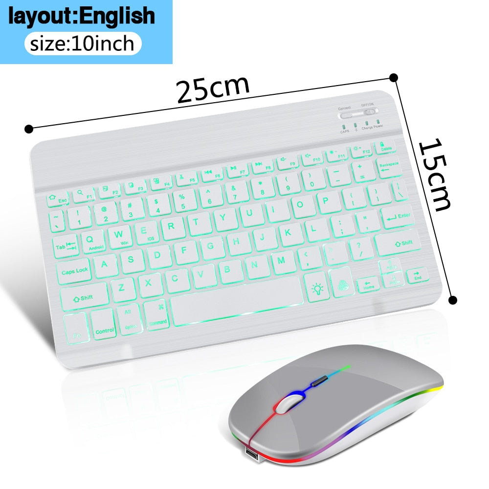 Compact Wireless Bluetooth Keyboard Mouse Combo