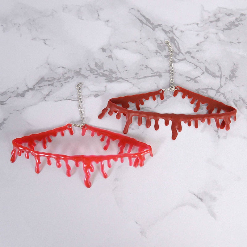 Spooky Bloody Drip Halloween Choker Necklace
