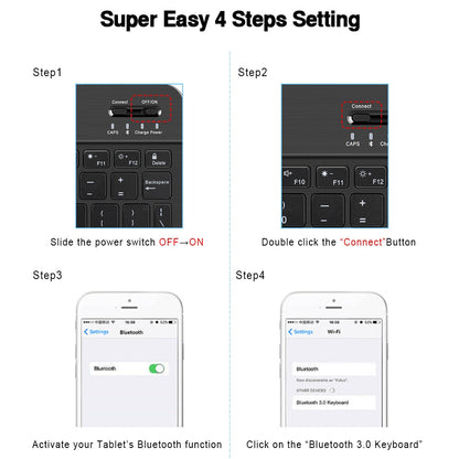 Compact Wireless Bluetooth Keyboard Mouse Combo