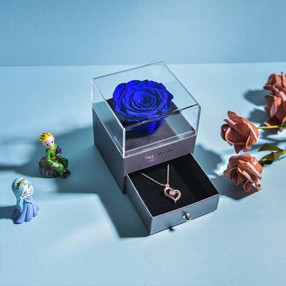Elegant Fresh Flower Pendant Necklace Gift Box