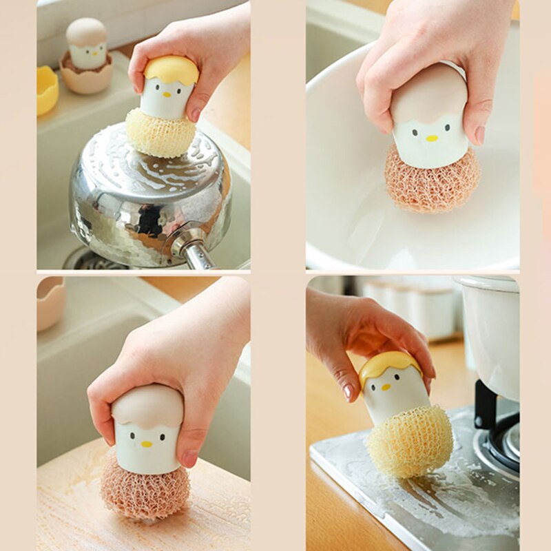 Colorful Egg Shaped Kitchen Scrub Brush