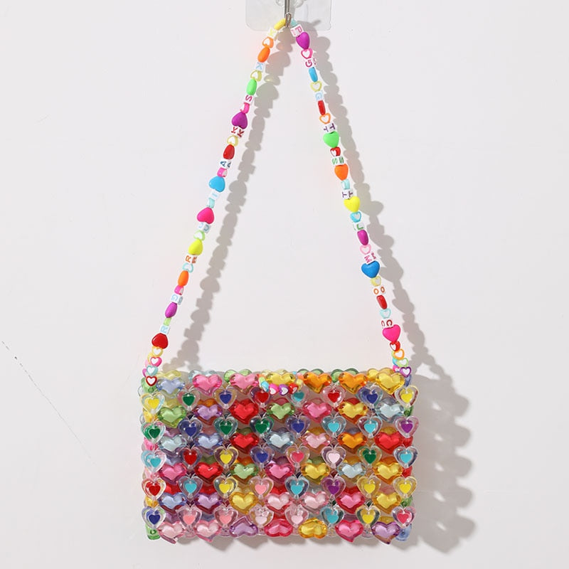 Fesara | Cute Beaded Heart Small Crossbody Bags - Fesara