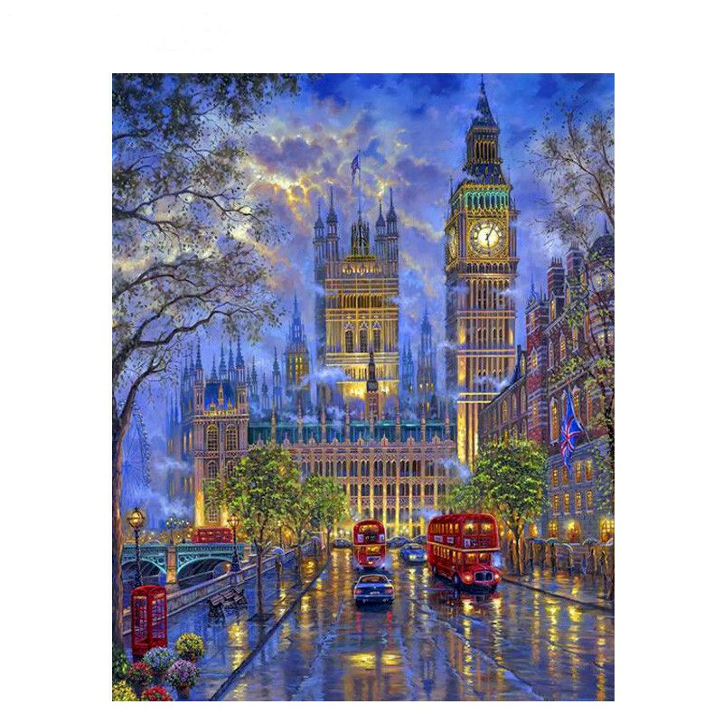 Colorful Cityscape Paint by Numbers Kit