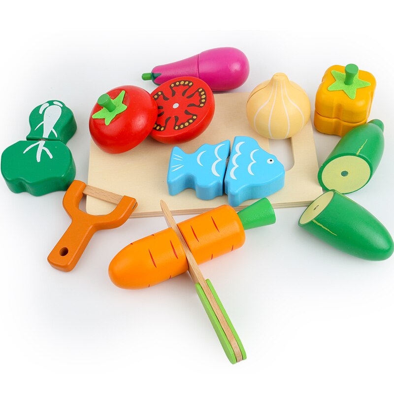 Kids Wooden Fruit Cutting Play Set