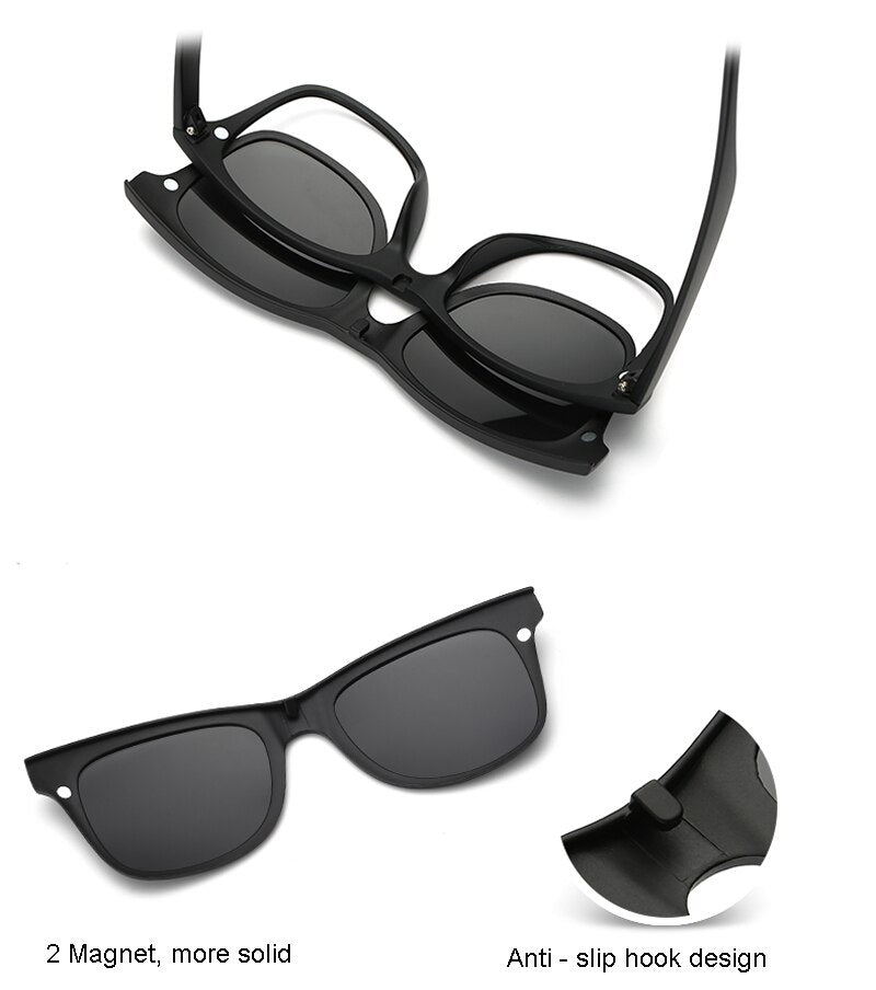 Stylish Polarized Sunglasses with Magnetic Lenses