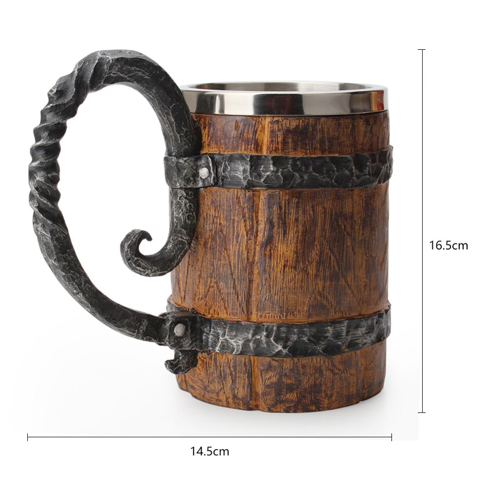 Vintage Style Wooden Metal Coffee Mug