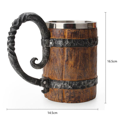 Vintage Style Wooden Metal Coffee Mug