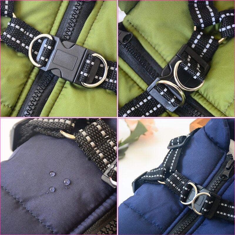 Cozy Dog Jacket with Integrated Safety Harness