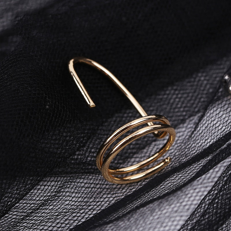 Edgy Metal Stacking Nail Rings