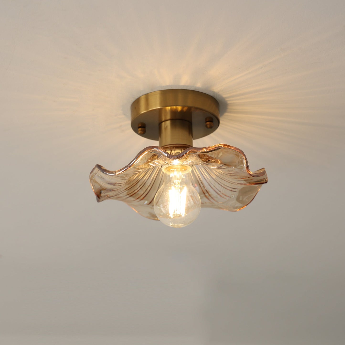Floral Glass Hanging Light Fixture - Fesara