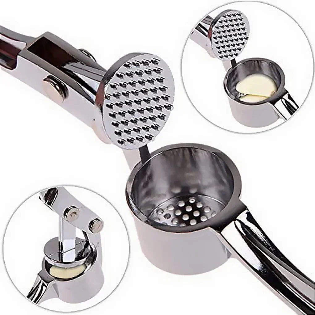Premium Stainless Steel Garlic Crusher - Easy to Clean