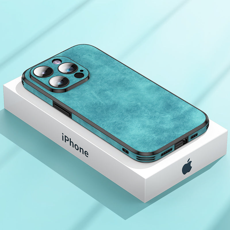 Durable Leather iPhone Case with Shockproof Protection Cover