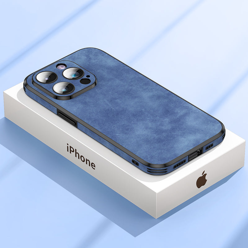 Durable Leather iPhone Case with Shockproof Protection Cover