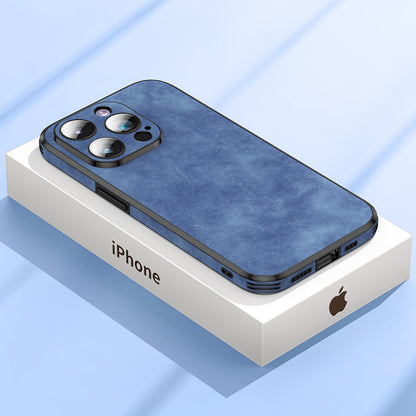Durable Leather iPhone Case with Shockproof Protection Cover