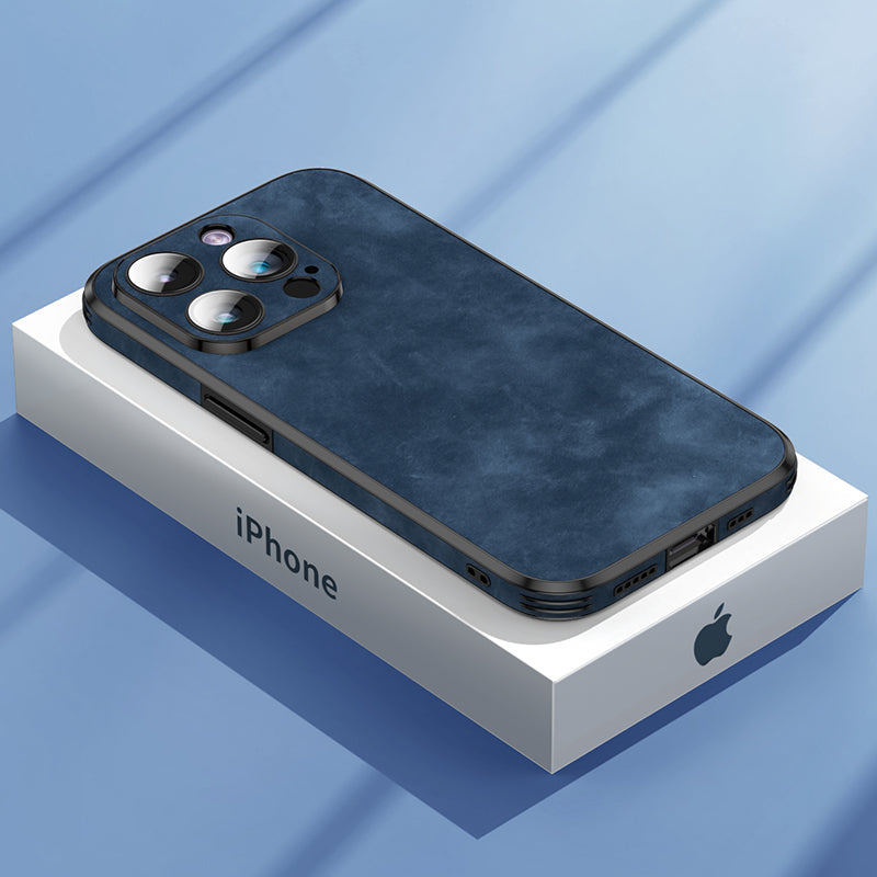 Durable Leather iPhone Case with Shockproof Protection Cover