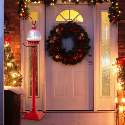 HolidayPost – 68 Inch Christmas Lantern with Magical Snow Globe 2