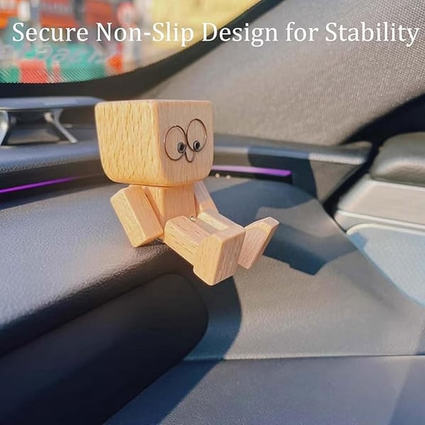 Handcrafted Wooden Rocking Figurine with Changeable Faces