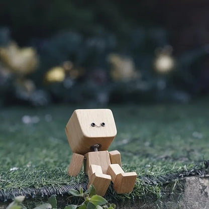 Handcrafted Wooden Rocking Figurine with Changeable Faces