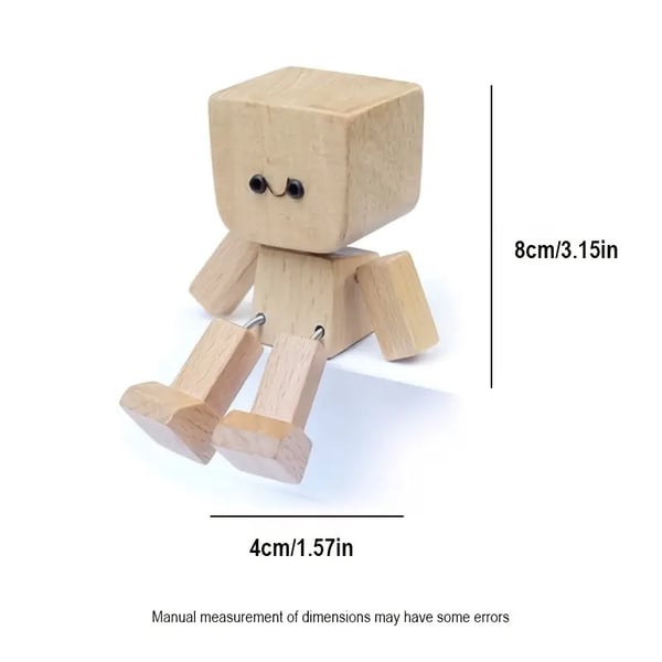 Handcrafted Wooden Rocking Figurine with Changeable Faces