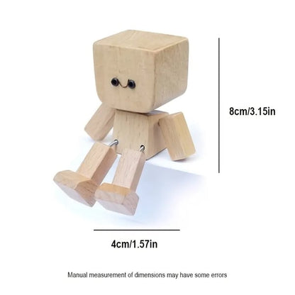 Handcrafted Wooden Rocking Figurine with Changeable Faces