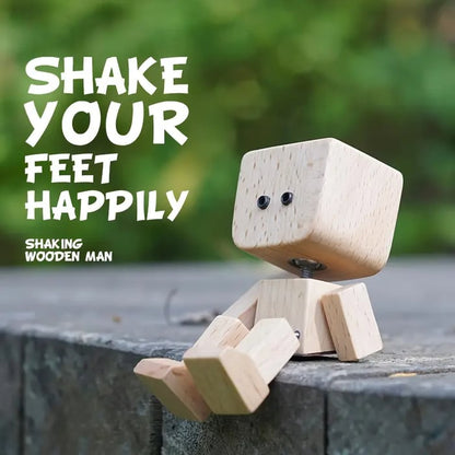 Handcrafted Wooden Rocking Figurine with Changeable Faces