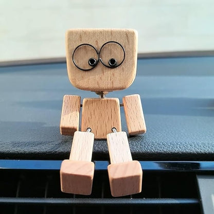 Handcrafted Wooden Rocking Figurine with Changeable Faces - Fesara