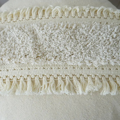 Stylish Textured Cushion with Tassels