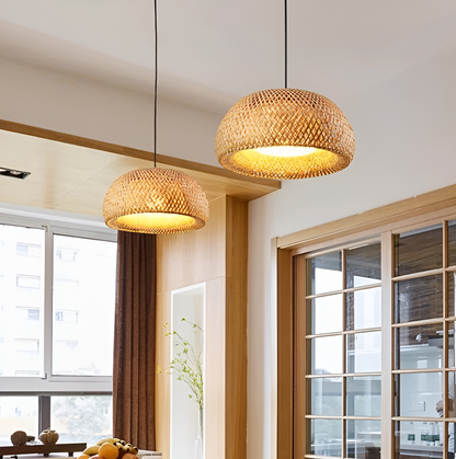 Natural Rattan Hanging Light Fixture