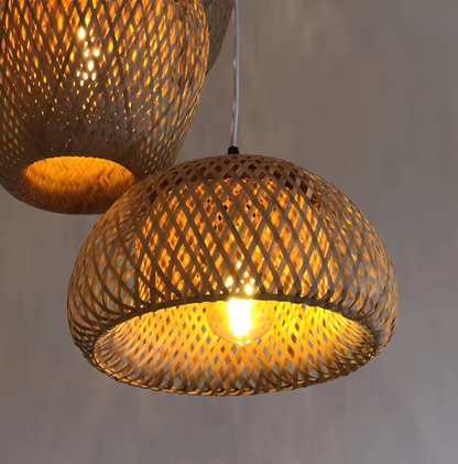 Natural Rattan Hanging Light Fixture