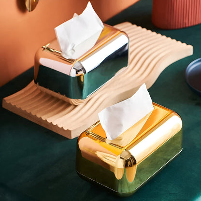 Premium Gold Tissue Box Cover
