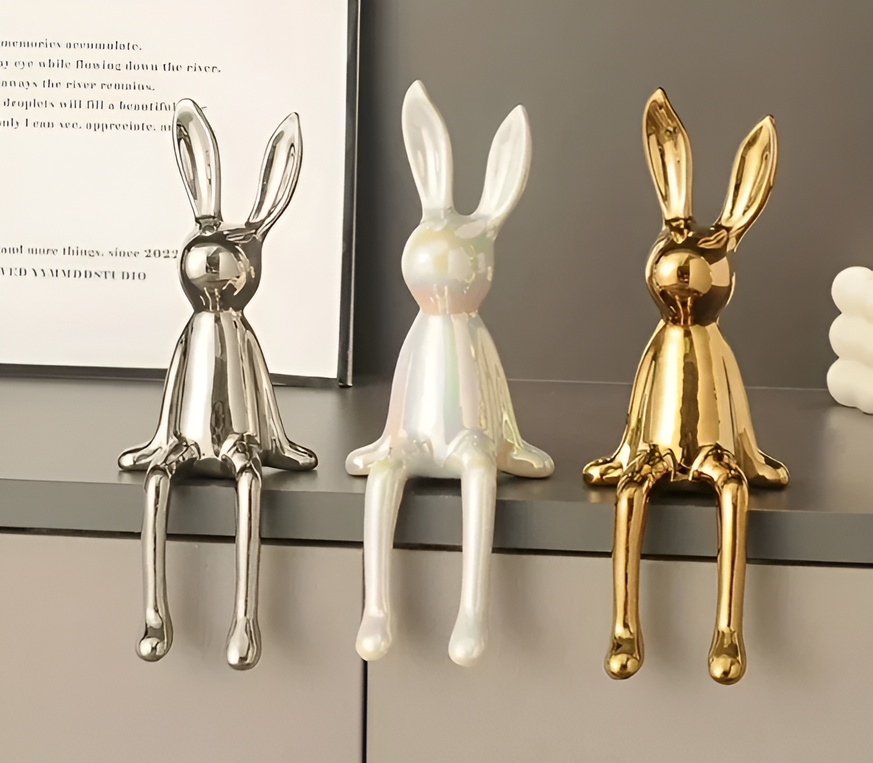 Cute Ceramic Easter Bunny Figurine - Fesara