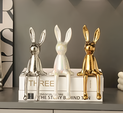 Cute Ceramic Easter Bunny Figurine