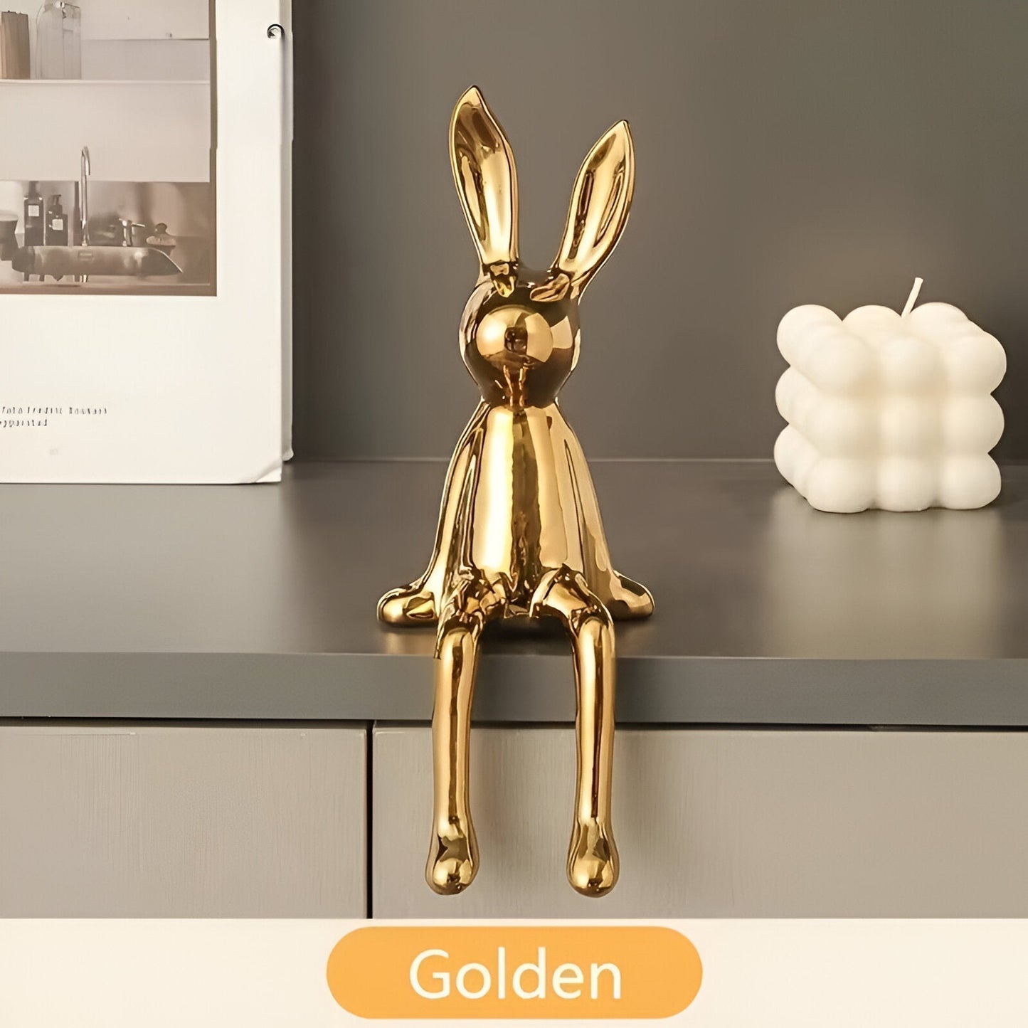Cute Ceramic Easter Bunny Figurine