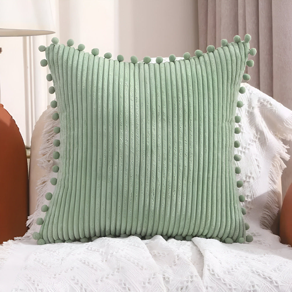 Colorful Pom Pom Decorative Throw Pillow Cover