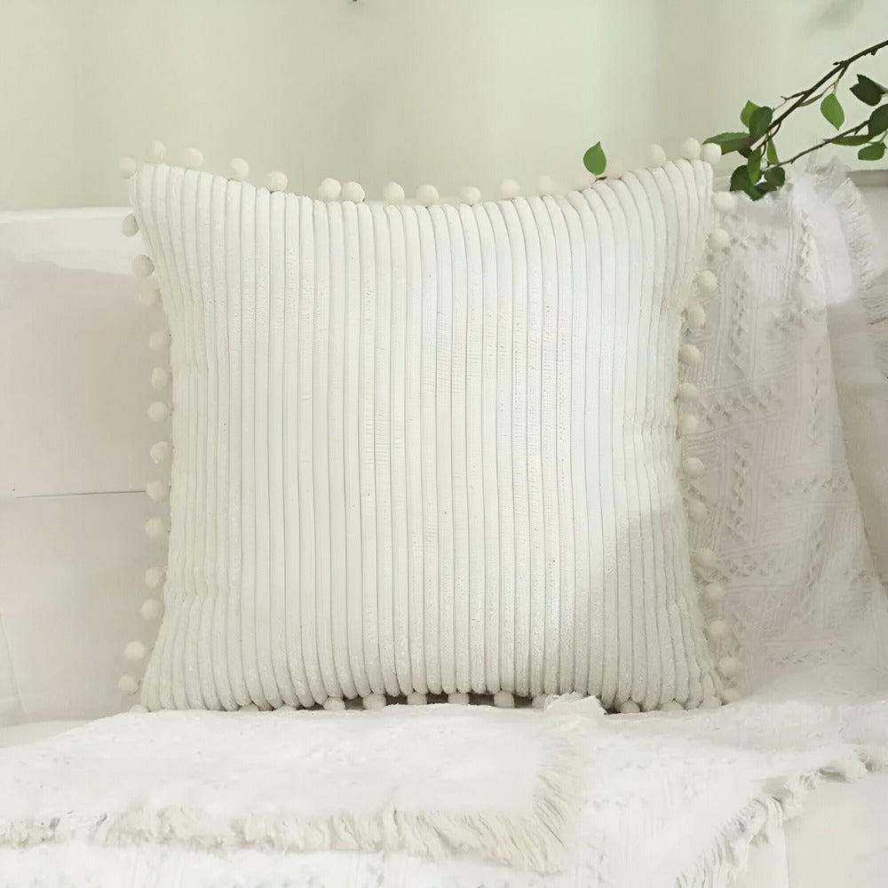 Colorful Pom Pom Decorative Throw Pillow Cover