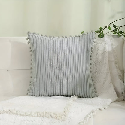 Colorful Pom Pom Decorative Throw Pillow Cover