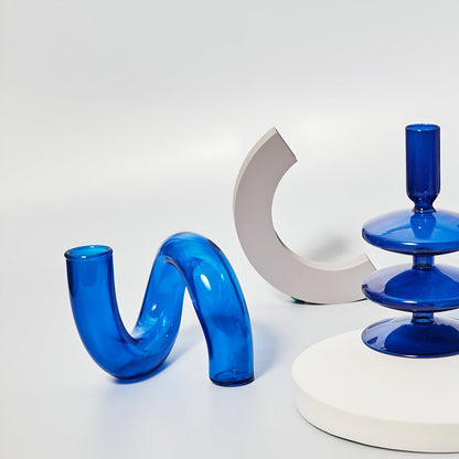 Beautiful Glass Vase with Built-in Candle Holder