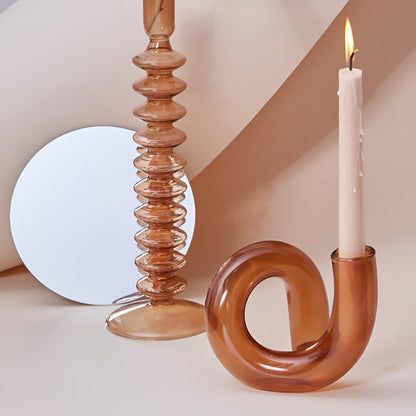 Beautiful Glass Vase with Built-in Candle Holder