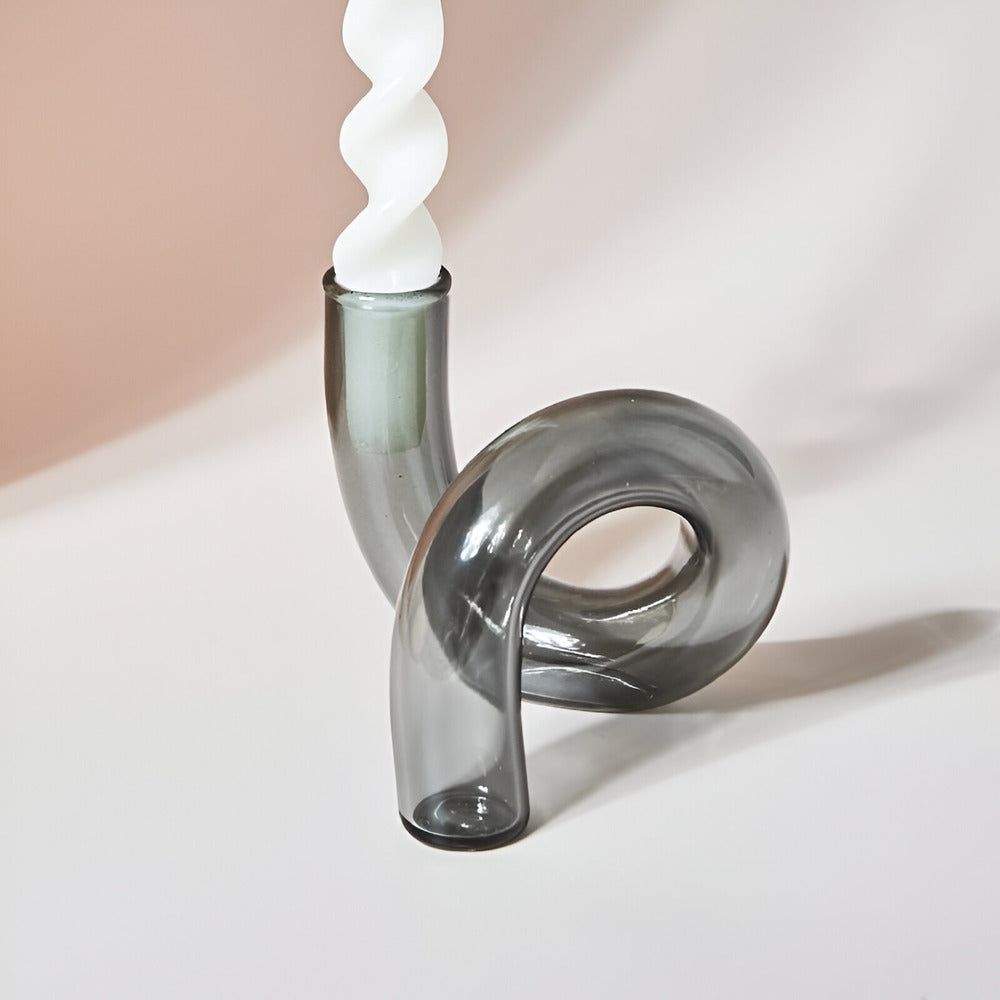 Beautiful Glass Vase with Built-in Candle Holder - Fesara