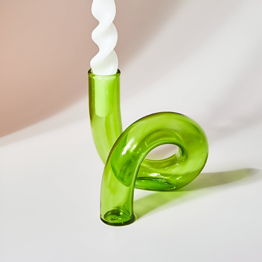 Beautiful Glass Vase with Built-in Candle Holder
