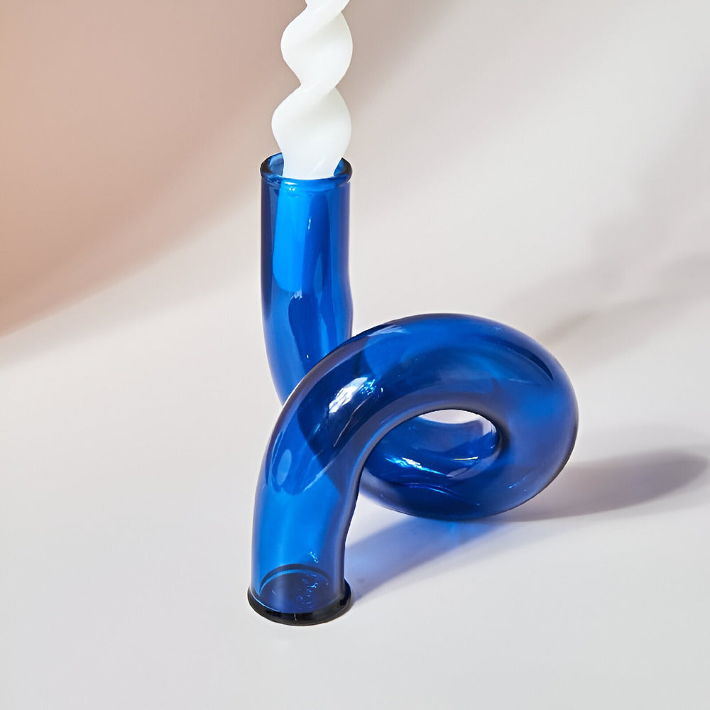 Beautiful Glass Vase with Built-in Candle Holder
