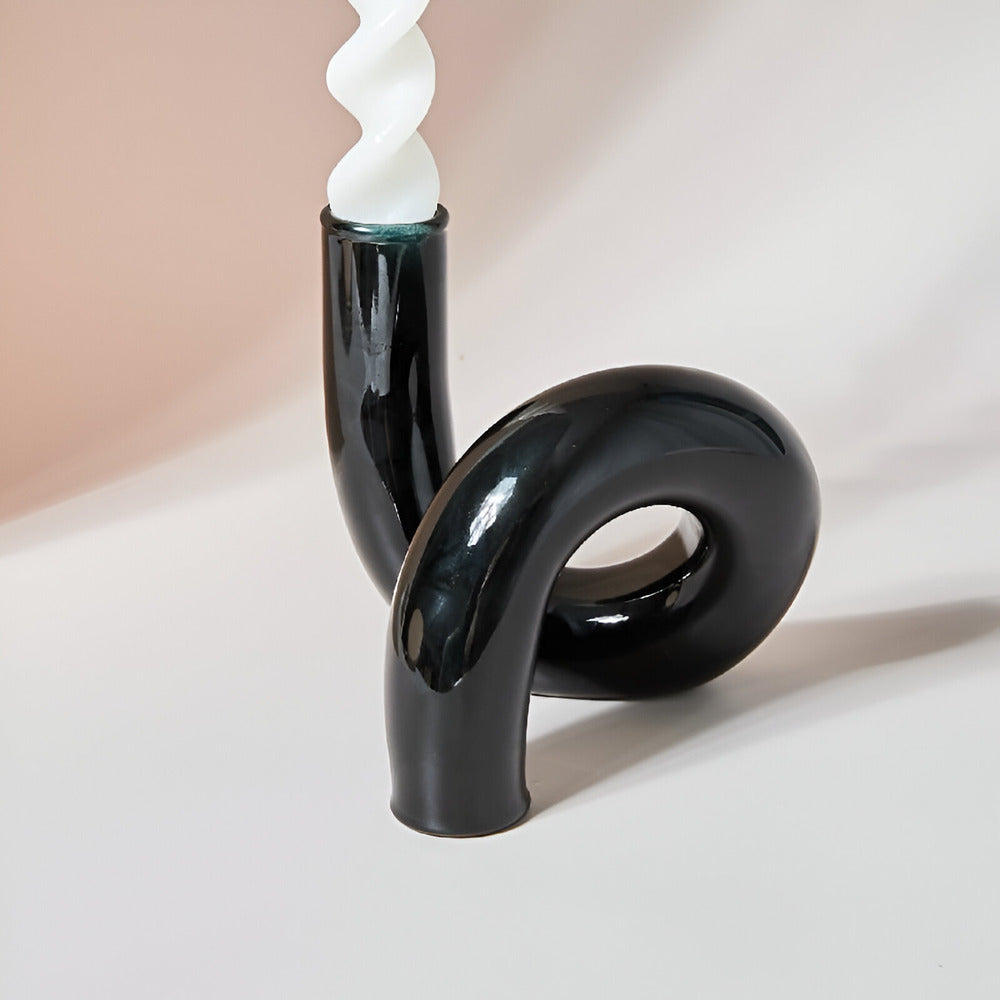 Beautiful Glass Vase with Built-in Candle Holder