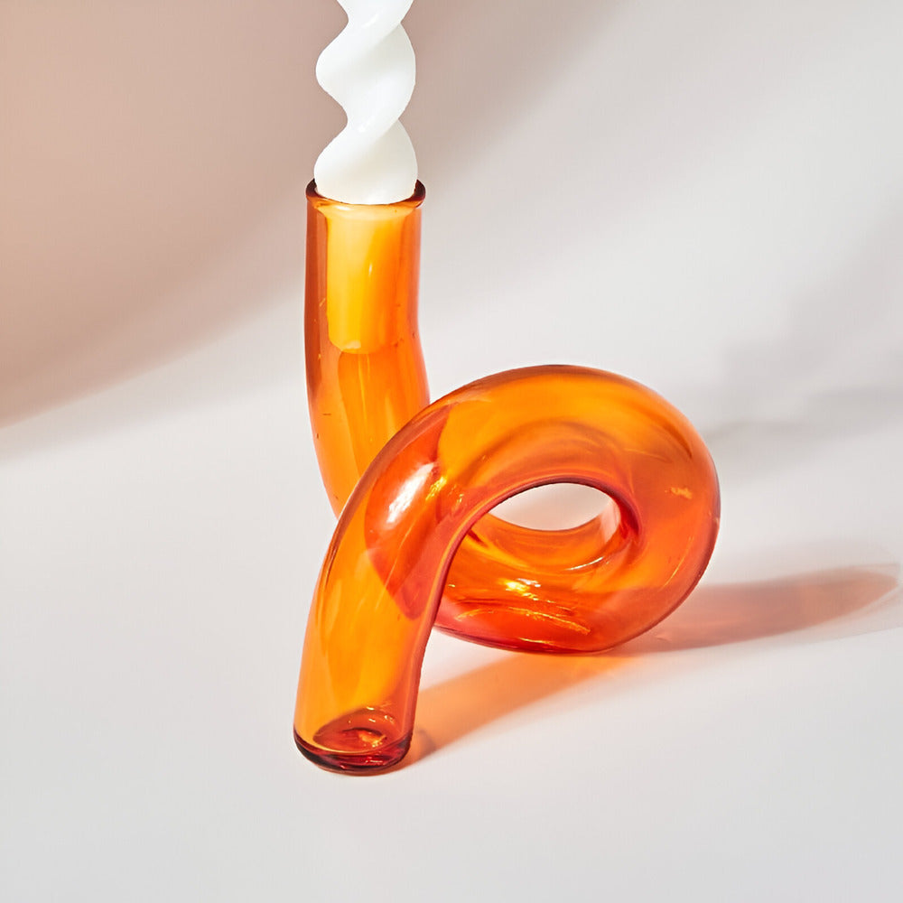 Beautiful Glass Vase with Built-in Candle Holder