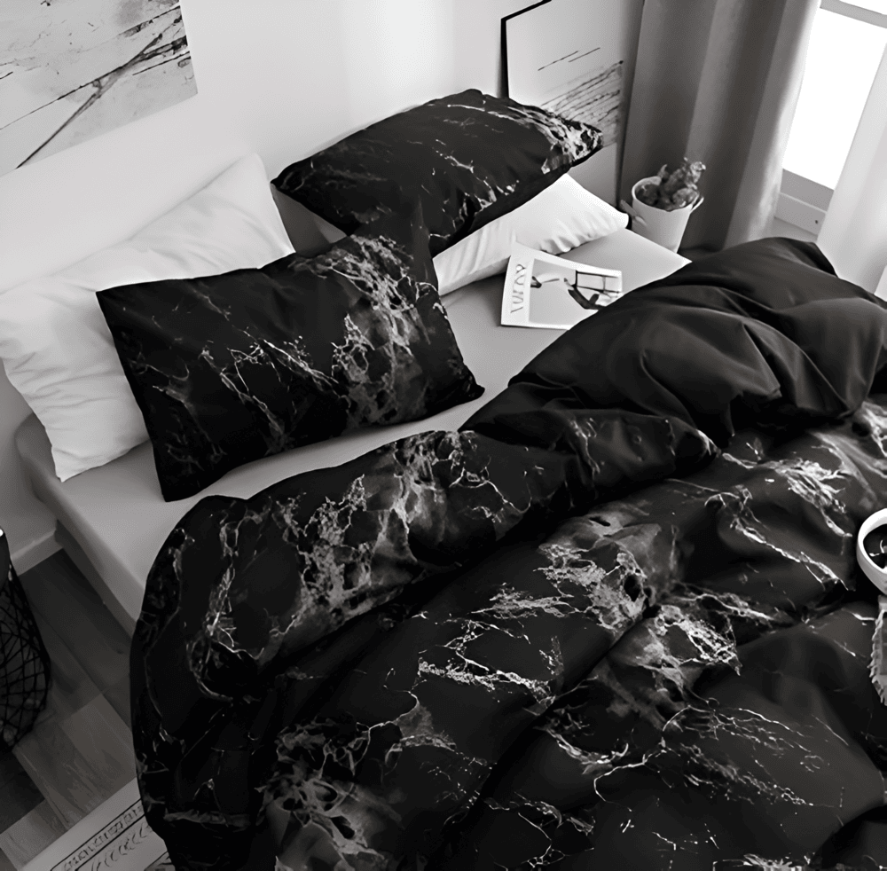 Elegant Marble Pattern 3-Piece Bedding Set - Fesara