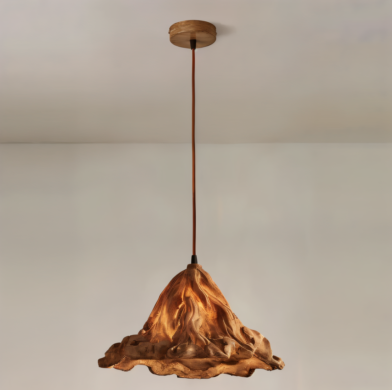Unique Resin Pendant Light with Natural Stone Look - Fesara