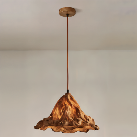 Unique Resin Pendant Light with Natural Stone Look - Fesara