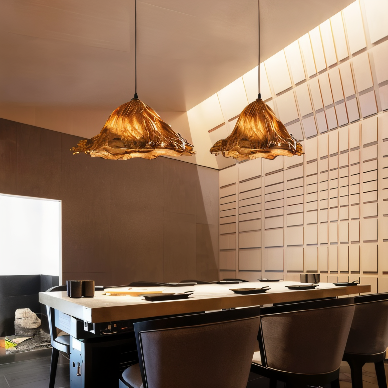 Unique Resin Pendant Light with Natural Stone Look
