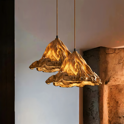 Unique Resin Pendant Light with Natural Stone Look