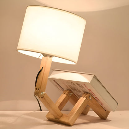 Adjustable Wooden Desk Light with Book Stand
