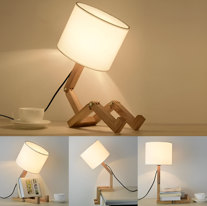 Adjustable Wooden Desk Light with Book Stand